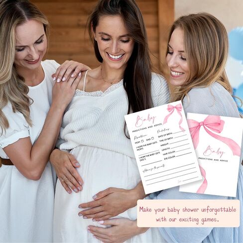 Oh Baby True or False Baby Shower Game, 25 Double-Sided with 1 Answer Card Pink Bow Baby Shower Games for Girls, Interactive Baby Shower Game Girl Party Supplies, Baby Girl Celebrations-A08 in Kuwait