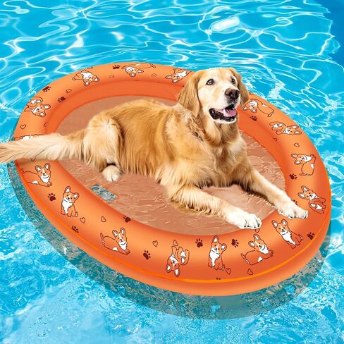 Inflatable Dog Pool Float, Puncture Proof Dog Float Raft for Pool Lake River, Dogs Floatie Boat Pet Float for Large Medium Small Dogs in Saudi Arabia