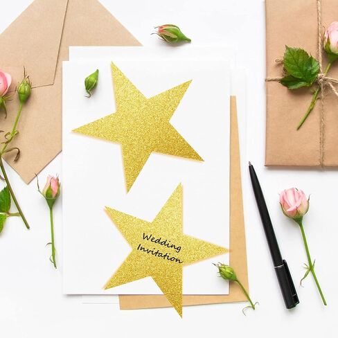 Gejoy 80 Pieces Glitter Star Cutouts Paper Star Confetti Cutouts for Bulletin Board Classroom Wall Party Decoration Supply (Gold, Silver, 6 Inches Length) in Saudi Arabia