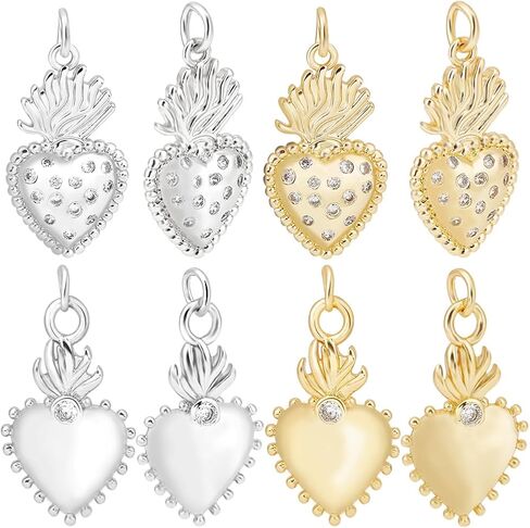 Beebeecraft Heart Charms 18K Gold Sacred Gothic Loved Pendant Charms in Saudi Arabia