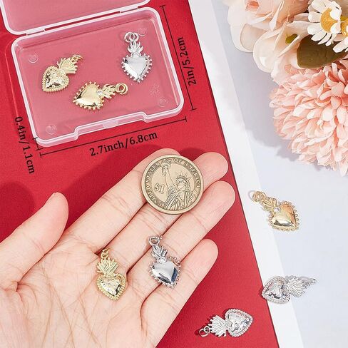 Beebeecraft Heart Charms 18K Gold Sacred Gothic Loved Pendant Charms in Saudi Arabia