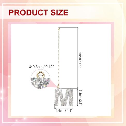 PATIKIL Letter Bag Charm, Bling Glitter Letter Charm Initial Letter Keychains in Kuwait