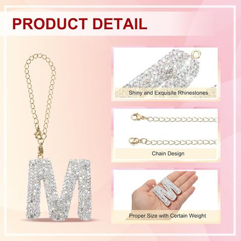 PATIKIL Letter Bag Charm, Bling Glitter Letter Charm Initial Letter Keychains in Kuwait