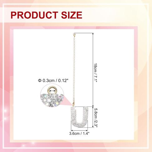 PATIKIL Letter Bag Charm, Bling Glitter Letter Charm Initial Letter Keychains in Kuwait