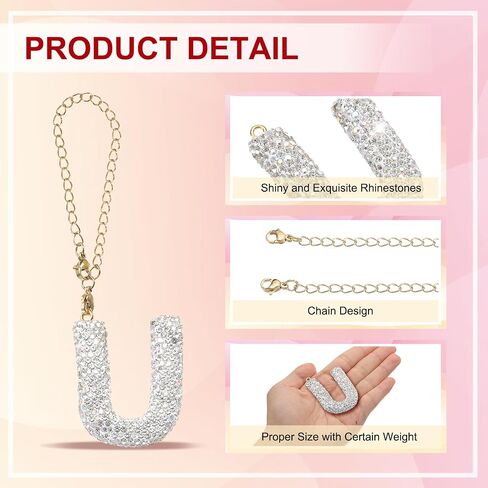 PATIKIL Letter Bag Charm, Bling Glitter Letter Charm Initial Letter Keychains in Kuwait