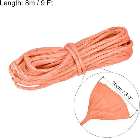 Meccanixity Raffia Paper Craft Rope Packing 8.7 ياردة مصنوعة يدويًا سلسلة/سلك الورق الحرف اليدوي لزخارف DIY التغليف الوردي in Saudi Arabia
