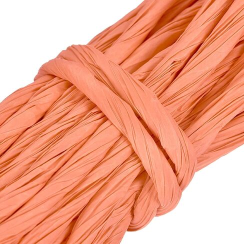 Meccanixity Raffia Paper Craft Rope Packing 8.7 ياردة مصنوعة يدويًا سلسلة/سلك الورق الحرف اليدوي لزخارف DIY التغليف الوردي in Saudi Arabia