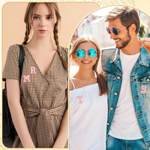 26pcs أحرف تصحيحات لماشية تشنيل بقع A-Z الأبجدية المطرزة preppy patche مع بريق للملابس على ظهر حقيبة الظهر DIY إصلاح قبعة （2.2 × 1.6 بوصة） (الذهب الوردي) in Kuwait