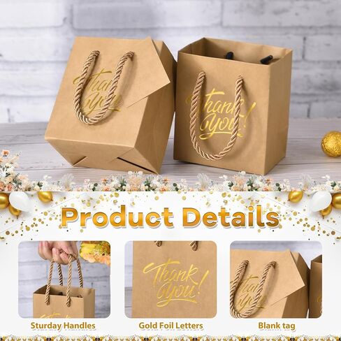 أكياس هدايا Kposiya Mini مع مقابض ، 35pcs أكياس هدايا صغيرة ، 4 × 2.75 × 4.5 أخضر وذهب لعيد الميلاد ، عيد الشكر ، الحفلات. in Kuwait