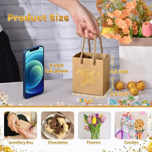 أكياس هدايا Kposiya Mini مع مقابض ، 35pcs أكياس هدايا صغيرة ، 4 × 2.75 × 4.5 أخضر وذهب لعيد الميلاد ، عيد الشكر ، الحفلات. in Kuwait