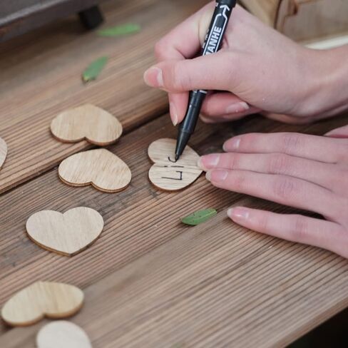 Y&K Homish Wedding Guest Book Alternative, Rustic Wedding Decorations for Reception, Favors for Guests 80 Hearts Green Wreath (Rustic Brown) in Saudi Arabia