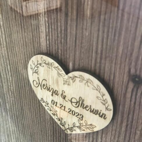 Y&K Homish Wedding Guest Book Alternative, Rustic Wedding Decorations for Reception, Favors for Guests 80 Hearts Green Wreath (Rustic Brown) in Saudi Arabia