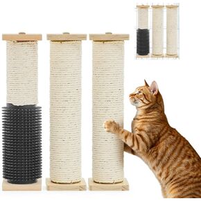 Aliceset 3 Pack Cat Scratfer Post for Crate Cage 13 Inch SiSAL Cage مثبتة على الخدش مع مربية ذاتية ومدلك لطحن المخالب والتسلق