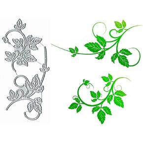 2Pcs Spring Branch Leaf Flower Metal Die Cuts,Spring Flower Leaf Cutting Dies Cut Stencils for DIY Invitation Card Scrapbooking Album Decorative Embossing Paper Dies Card Making