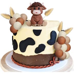 JeVenis Highland Cow Cake Decorations Baby Shower Birthday Cake Topper for Party Favors Highland Cow Birthday Party Supplies