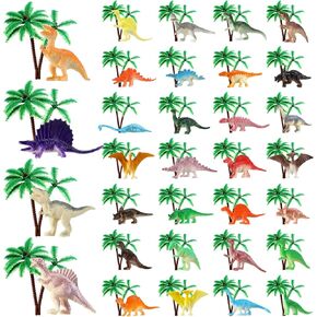shinyrelief 64 pcs dinosaur palm tree cake decorations mini dino cupcake topper plast palm cake topper tree there tiny dinosaur for the cake cupcake slid decorations