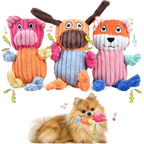 ألعاب 3pcs الكلاب الصاخبة ، لعبة Plush Puppy Puppy Toy ، حزمة متنوعة ألعاب Plush للكلاب الصغيرة المتوسطة الكبيرة ، ألعاب الكلاب لإبقائها مشغولة (Dog & Fox & Pig)