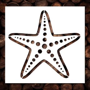 Starfish Stencil Template - Reusable Ocean Creatures Stencils for Painting on Wood, Glass, Wall Rock, Walls, Canvas, Glassware, Spray Painting, Airbrushing, Crafts (6x6)