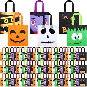 Sweetude 120 PCS Easter Tote Bags أكياس هدايا عيد الفصح ذات المقابض القابلة لإعادة الاستخدام أكياس غير منسوجة الأكياس غير المنسوجة أرنب Bunny Egge Goodie أكياس تسوق البقالة المقاومة للماء لإبلاغ الحفلات لوازم الإمدادات