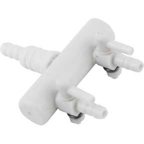 Plastic Air Splitter, 2-Way Air Flow Pump Tubing Splitter Control Valve, Air Divider for Aquarium Tank, 2X 2.5 inch (White)