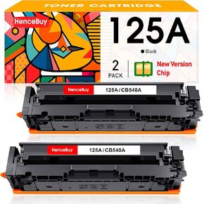 استبدال خرطوشة الحبر الأسود المتوافقة مع HP 125A CB540A استخدام مع HP COLL CP1215 CP1515N CP1518NI CM1312 CM1312NFI طابعة (أسود ، 2 حزمة)