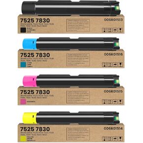 WorkCentre 7525 Toner Cartridges High-Yield 4-Pack 006R01513 006R01514 006R01515 006R01516 Replacement for Xerox WorkCentre 7525 7530 7535 7545 7556 7830 7835 7845 7855 Printer Ink
