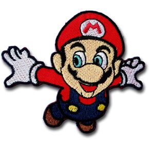 Flying Mario Cartoon Comics Logo Patch Iron on or Sewing Badge Embroidery Waluigi Princess Peach Luigi Yoshi Goomba #2