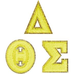 3PCS Phi Greek Letter Patches Beta Iron on Patches Sigma White Chenille Patches Perfect Sorority Gifts White Iron on Letters Patches for Jeans Clothing Hats Bags Repairing Craft