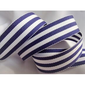 شريط Grosgrain - خطوط زرقاء وبيضاء ملكي - 7/8 "عريض - 10 ياردة - أقواس الشعر والحرف اليدوية
