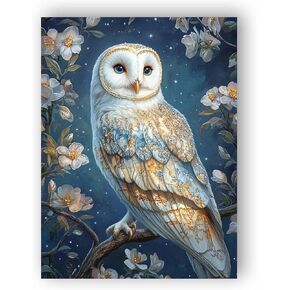 Wergund 5D DIY Diamond Art Owl ، مجموعات فن الماس للبالغين للطيور ، اللوحة الماسية الكاملة الحفر الكريستانية التريسيون كروس غرزة الفنون القماشية ديكور الهدية 12x16inch/30x40 سم -5