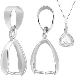Beebeecraft 30pcs 925 Sterling Silver Pitted Pitch Class Clasp Clasp Pick Panch Bails for Pendants Bails for Necklace in Diy Jewelry Making