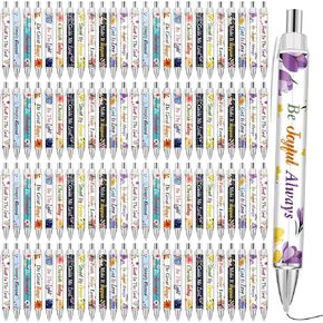 Jutom 100 Pcs Christmas Bible Verse Ballpoint Pens Christian Pens Inspirational Quotes Pens Funny Ballpoint Pens Retractable Black Ink Pens for Women Men Colleague Coworker Office Writing Gifts