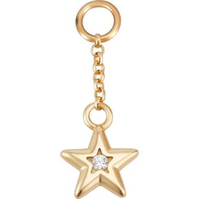 Beebeecraft 1 Box Cubic Zirconia Charms 925 Sterling Silver Star Tassel Pendants Charms with Jump Rings and 925 Stamp for Watch Bracelet