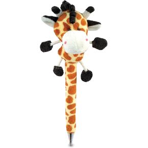 DolliBu Brown Giraffe Plush Pen - Cute & Soft Wild Life Stuffed Animal Ballpoint Novelty Pen Toy, Writing Pen Instrument for Cool Stationery School & Office