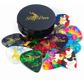 6 pack Celluloid Guitar Picks ，includes Thin,Medium, Heavy & Extra Heavy Picks Plectrums for Acoustic Guitar,Ukulele,Bass