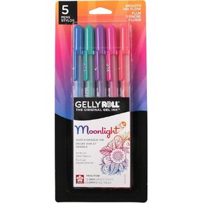 Sakura 58175 5 قطع Gelly Roll Blister Card Moonlight 06 مجموعة قلم الحبر الهلام النقطة ، ألوان الغسق المتنوعة