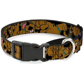 Dog Collar Martingale Scooby Doo Stacked Close Up Black 13 to 18 Inches 1.5 Inch Wide