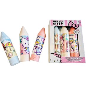 Hello Kitty Giant Chalk 3-piece set for kids - Sanrio Sidewalk Art set | Hello Kitty 3-piece set includes Blue, Peach, and Red Sidewalk Chalk Sticks