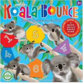 EEBOO: لعبة لوحة Koala Bounce ، تقوم بتطوير التعرف على الشكل والأرقام للأطفال ، لعبة لوحة مهارات أساسية ، رائعة للأعمار 3 وما فوق