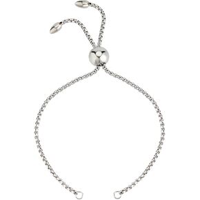 Beebeecraft 1 Box 10Pcs Stainless Steel Slider Bracelet Bolo Bracelets Makings Chains 27cm Adjustable Extender Chain Metal for DIY Jewellery Making Crafts