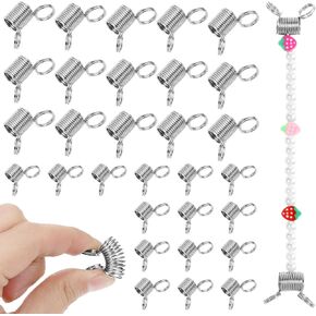 30pcs Bead Cord Clips for Jewelry Making,Bead Stoppers Prevent Beads from Falling Bead Bracelet Making Tools to Mini Spring Clamps DIY Bracelets Necklaces
