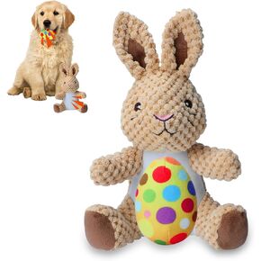 ألعاب Yuepet Easter Bunny Dog Dog ، ألعاب Chew Cog Screaky لتنظيف الأسنان ، لعبة بيض عيد الفصح المحشو للجرى الكلاب الصغيرة المتوسطة (الوردي)
