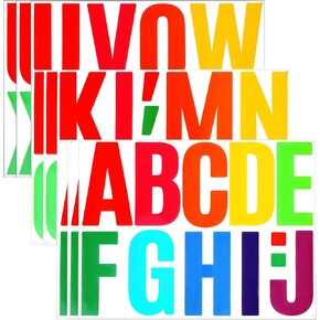 102 Pieces Letter Stickers, 4 Inch Vinyl Alphabet Stickers Large Self Adhesive Letter Decals for Poster Bulletin Boards Classroom Home Decor(Colorful)