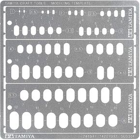 TAMIYA Modeling Template Rounded Rectangles 1-6mm 74154