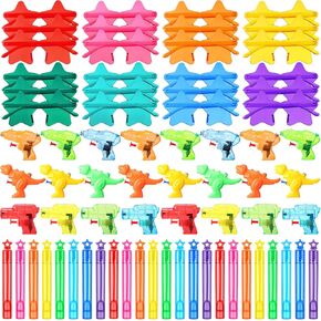 Silkfly 72 Pcs End of Year Gifts for Student Summer Pool Beach Party Favor Toys Include Bubble Wands Star Sunglasses Water Gun Party Supplies for Birthday Gifts Water Games Prizes Classroom Activity