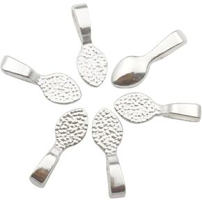 200 Shiny Silver Color Glue on Bails-Small Pendant Bails-Jewelry Bails for Pendant Making Scrabble Or Glass Cabochon Tiles Pendants (9062)