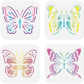 5Pcs Birds On Branch Wall Stencil Templates Plastic Reusable Bird Stencils for Painting on Walls Floors Wood Fabric Furniture Glass