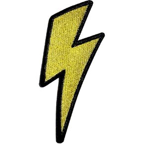 Thunder Bolt and Lightning Bolt 4" Iron On Embroidered Fabric Patch Electricity Cartoon Cute