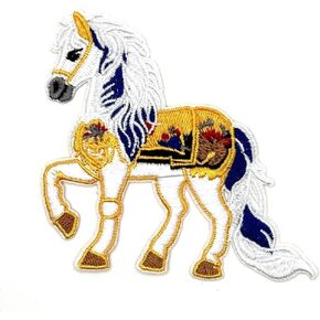 Horse Iron On Patch | Horse Applique Embroidered Patches Iron On/Sew On | Zoo Aesthetic Nice Backwoods Cute Iron On Patches for Holes, Clothing, Dress, Jeans, Hat, Backpacks, Clothes 3.5 Inch