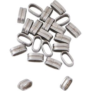 UNICRAFTALE 20pcs Oval Slide Charms 304 Stainless Steel Slide Charms Oval Pendant Charm 4.5x10mm Large Hole Leather Cord Slider Loose Beads for Bracelets Necklace Jewelry Making